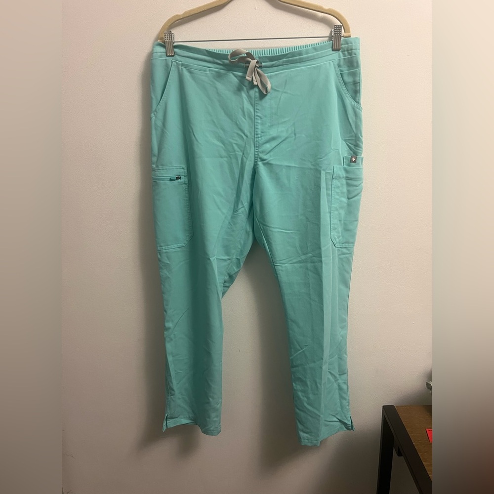 Figs Yola Skinny Scrub Pants - Fresh Aqua  - L Petite